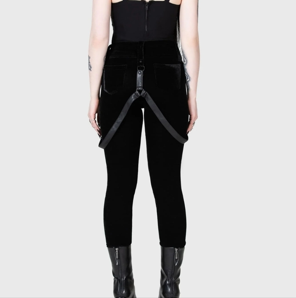 Killstar Black Strap Detail Pants - Picture 3 of 6